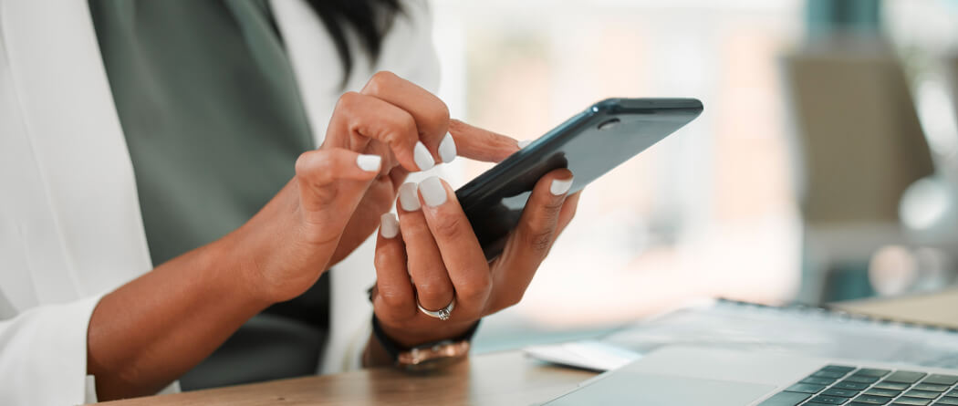 woman holding a smartphone